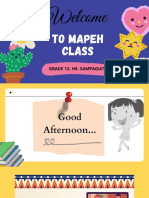 Welcome: To Mapeh Class