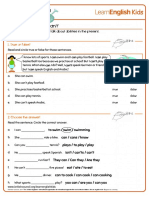 Grammar Practice Modals Can and Cant Worksheet