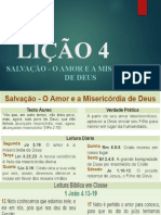 Lição 4 - Salvação o Amor e A Misericórdia de Deus