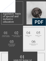 Legal basis and policies for special and inclusive education