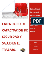 Calendario de Capacitacion de Seguridad y Salud en El Trabajo SEMANAL