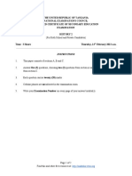 The United Republic of Tanzania National Examinations Council Advanced Certificate of Secondary Education Examination 112/2 History 2