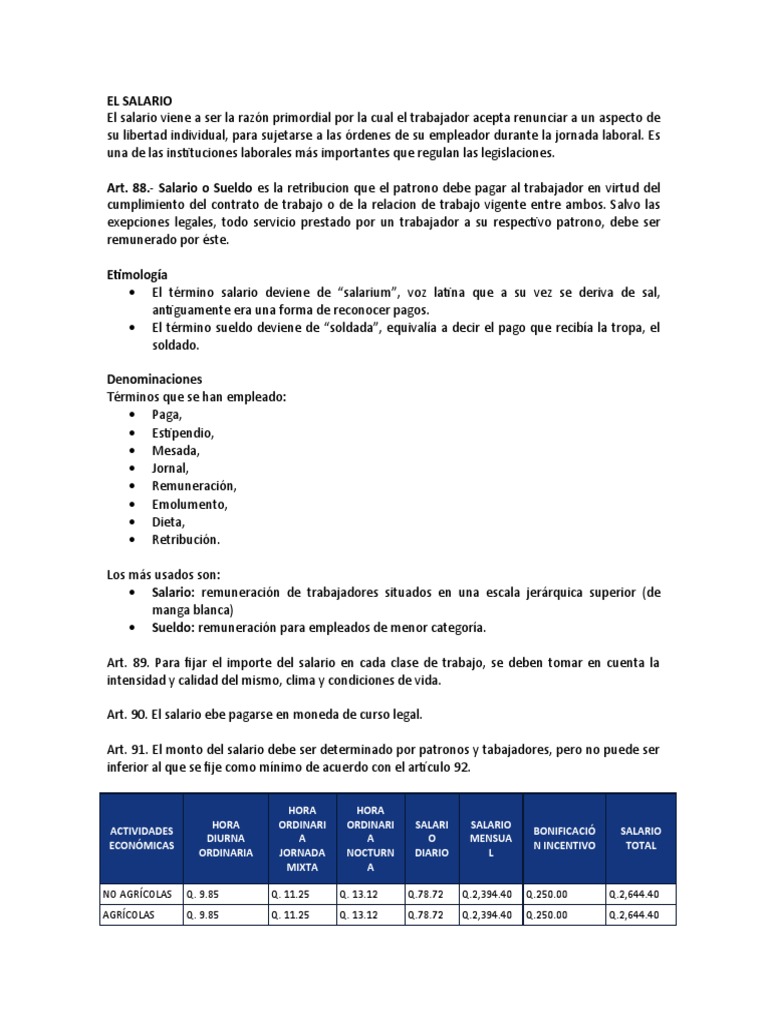 Definición y Etimología del Salario | PDF | Salario | Derecho laboral