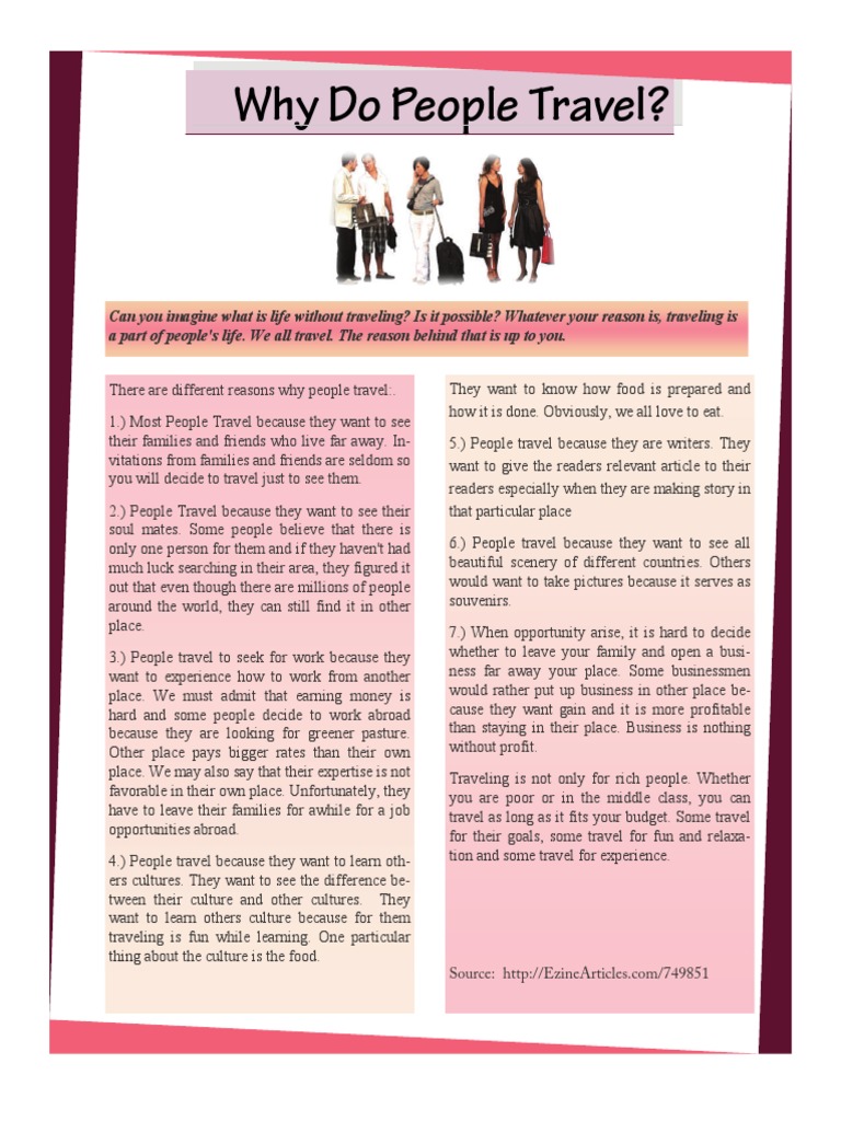 Why Do People Travel Pdf