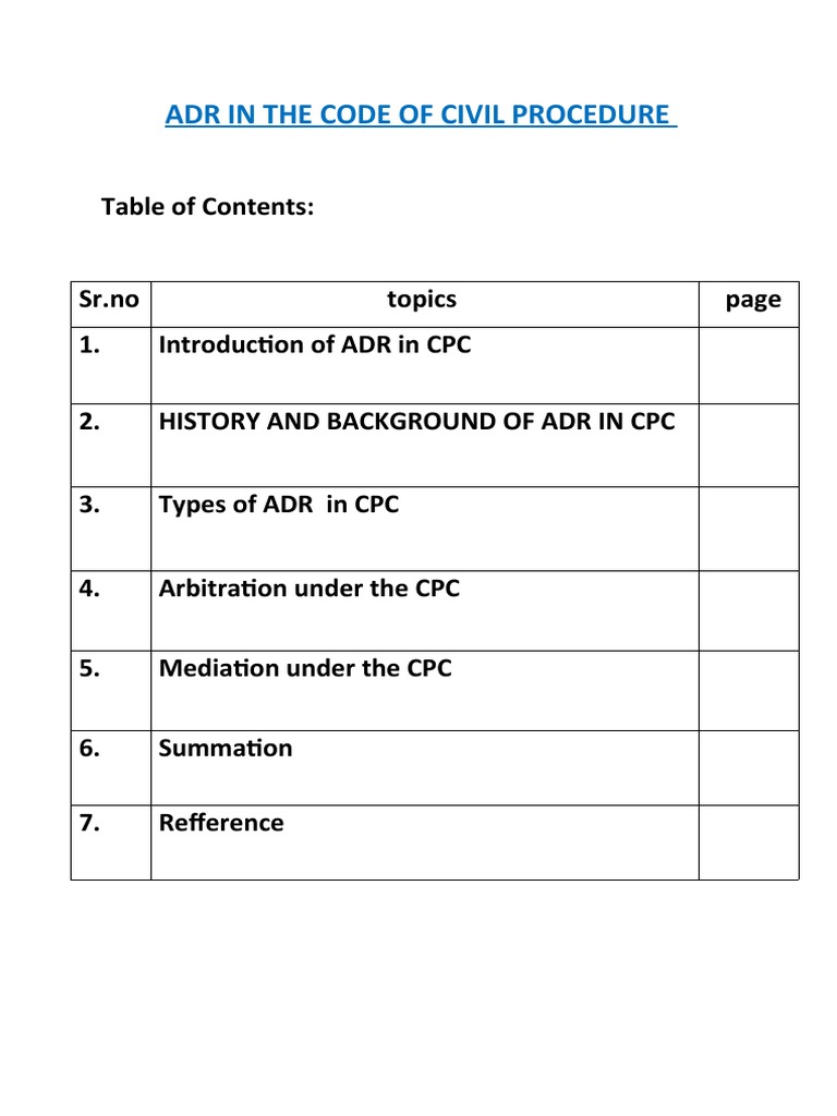 Adr in The Code of Civil Procedure | PDF | Alternative Dispute ...