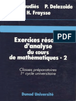 Exercices Résolus d'Analyse Du Cours de Mathématiques