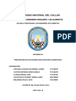 Universidad Nacional Del Callao: Facultad de Ingenieria Pesquera Y de Alimentos