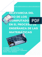 Relevancia Del Uso de Los Computadores en El Proceso de Enseñanza de Las Matemáticas