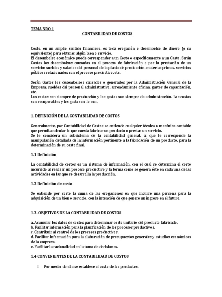 Clasificación y Contabilidad de Costos | PDF | Costo | Contabilidad