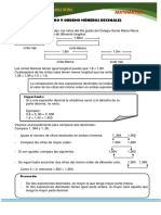 Ordenar y comparar números decimales