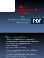 Topic "Marketing Communication & Advertising"