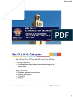 Sec IV, L 8-11: Oxidation: MEL G611: Ic Fabrication Technology