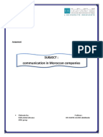 Subject: Communication in Moroccan Companies: Assignment