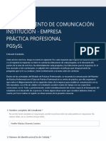 2021-2 Establecimiento de Comunicación Institución - Empresa Práctica Profesional Pgsysl