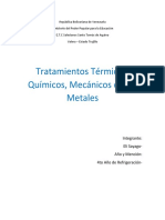 Tratamientos térmicos, químicos y mecánicos de los metales