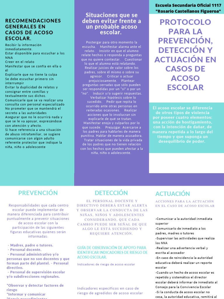 Protocolo para La Prevención, Detección y Actuación en Casos de Acoso ...