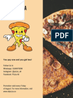 Póster Vertical Promocional de Pizza en Crema