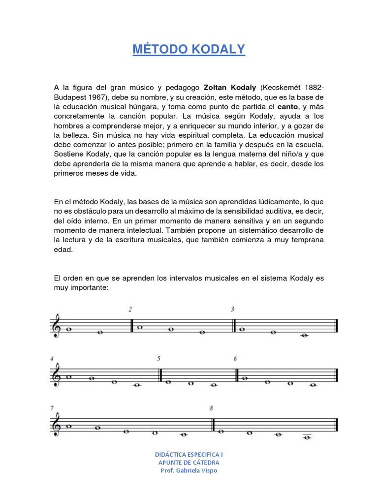 Método Kodály: Educación Musical Infantil | PDF | Ritmo | Armonía