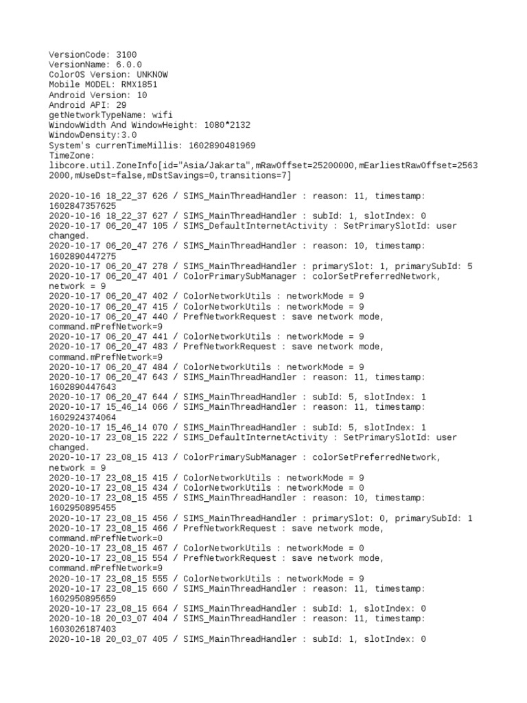 Android Network Mode Logs | PDF | Operating System Families | Embedded ...