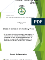 Estado de Costo de Producción y Ventas, Estado de Resultados