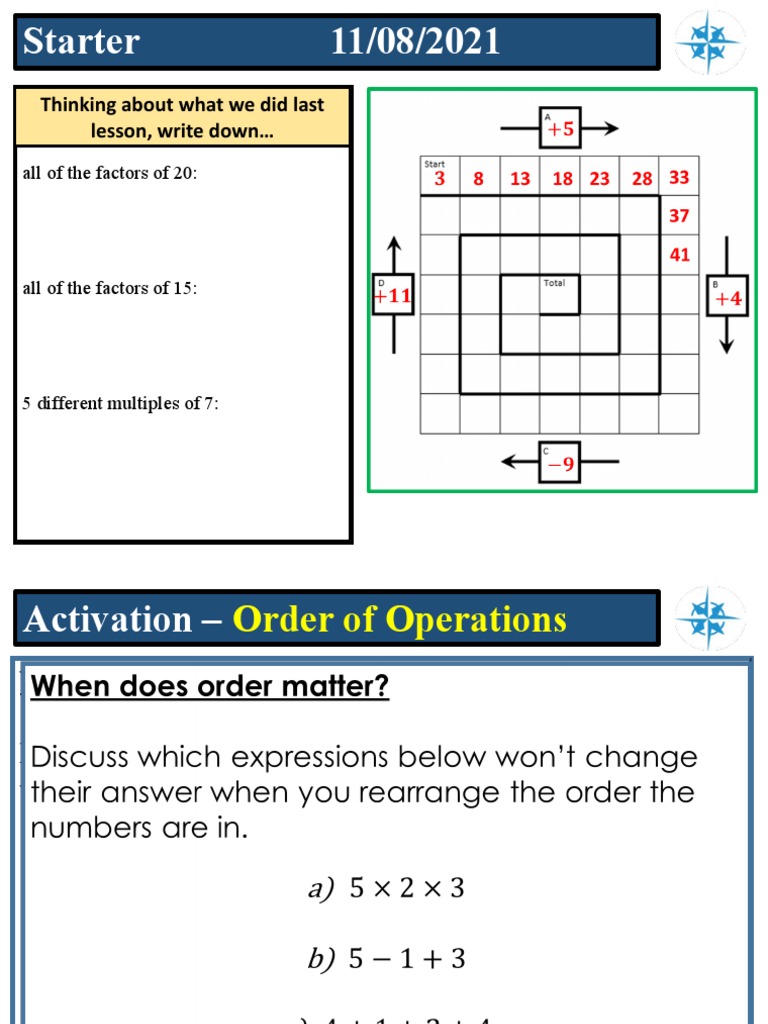 Order of Operations for Grade 6 | PDF