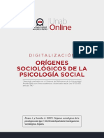 Origenes Sociologicos de La Psicologia Social