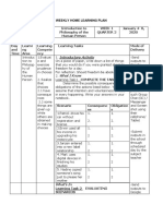 Weekly Home Learning Plan for Grade 12 Philosophy