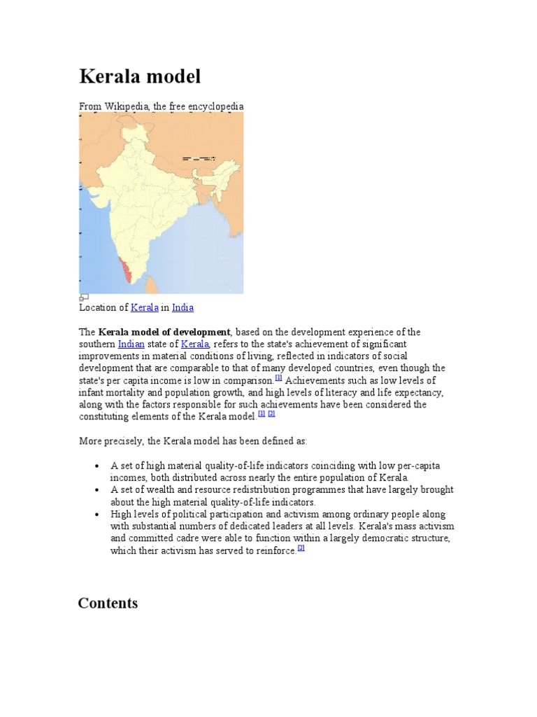 Kerala Model Human Development Index Economic Development