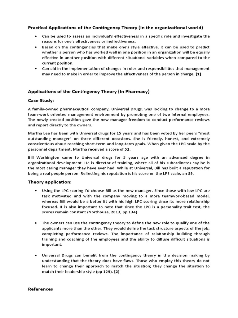 Contingency Theory in Management Practice | PDF | Leadership | Leadership