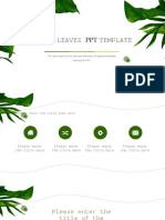 Small Leaves PPT Template: The Work Report by The Year-End Summary, Powerpoint Template Morning For
