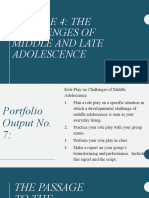 Module 4: The Challenges of Middle and Late Adolescence