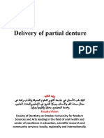 Delivery of Partial Denture