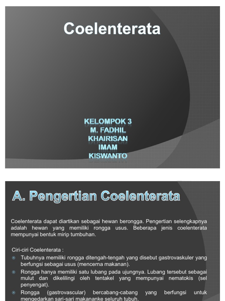 Biologi Coelenterata Kelompok 3