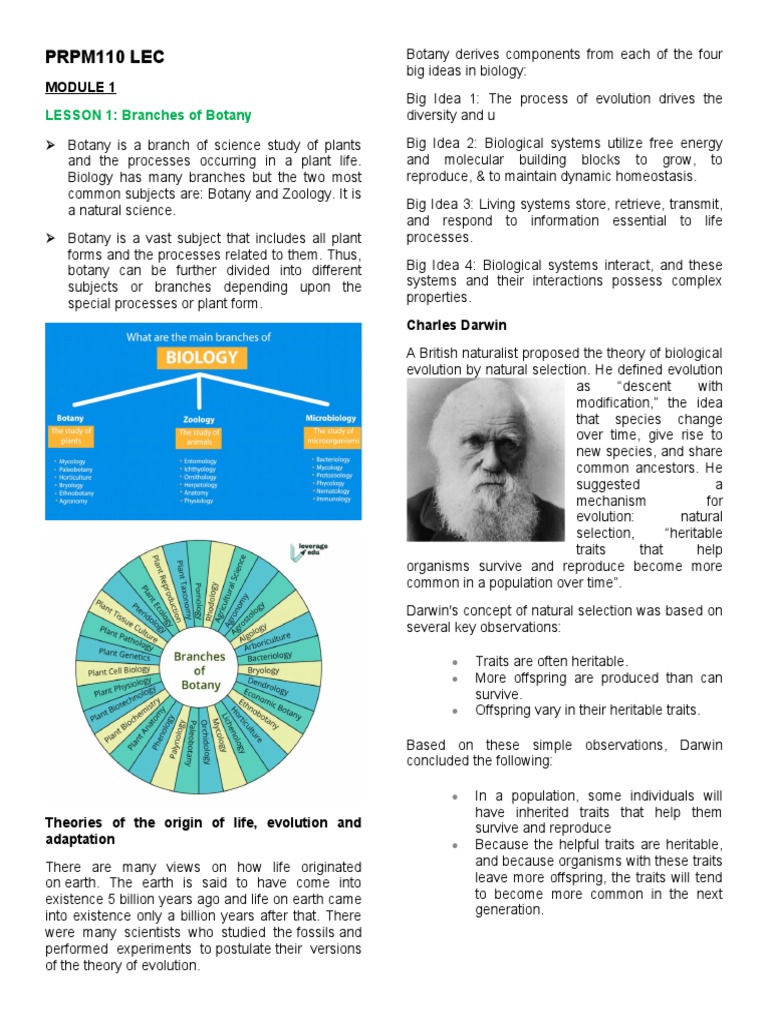 PRPM110 LEC Module 1 & 2 | PDF | Endoplasmic Reticulum | Evolution