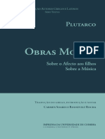 PLUTARCO. Obras Morais - Sobre o Afecto Aos Filhos e Sobre a Música