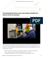 Battery Tests and Testing Schedule For Battery Back-Up Systems - Fluke