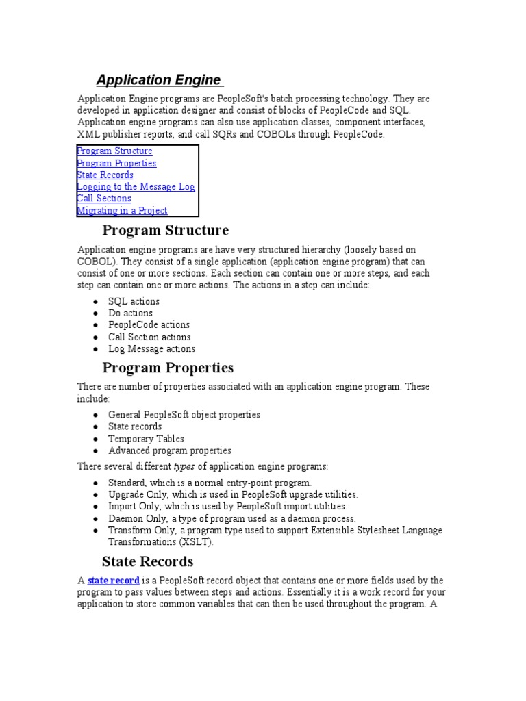 Application Engine Basics | PDF | Scheduling (Computing) | Xslt