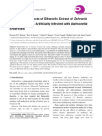 Antibacterial Effects of Ethanolic Extract of Zehneria Scabra On Quails Artificially Infected With Salmonella Enteritidis