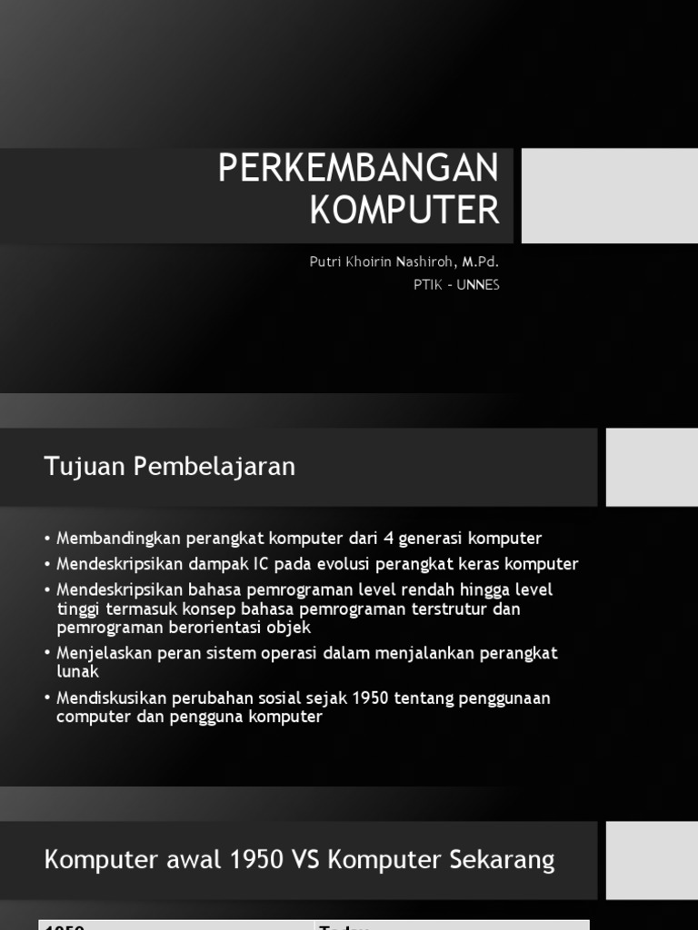 Perkembangan Komputer: Putri Khoirin Nashiroh, M.Pd. Ptik - Unnes | PDF ...