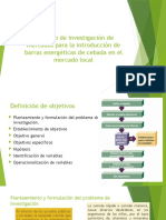 Introducción de barras energéticas de cebada en el mercado local