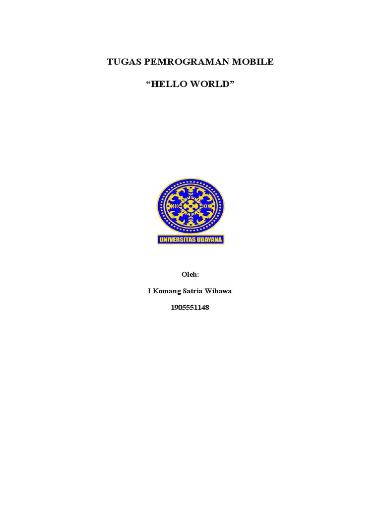 Tugas Pemrograman Mobile 1 | PDF | Komputer | Seni