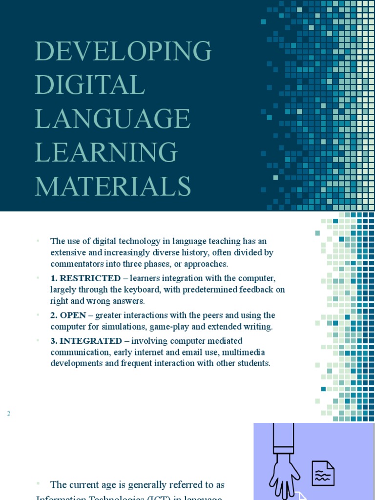 Developing Digital Language Learning Materials | PDF | Educational ...