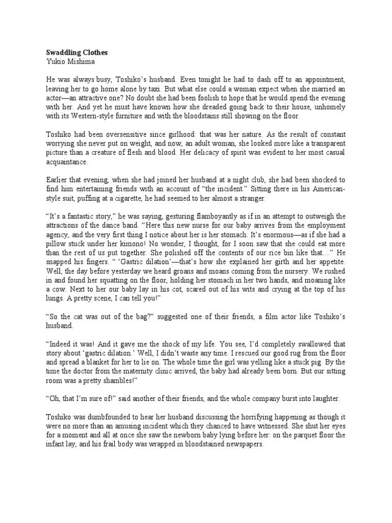 Swaddling Clothes by Yukio Mishima PDF