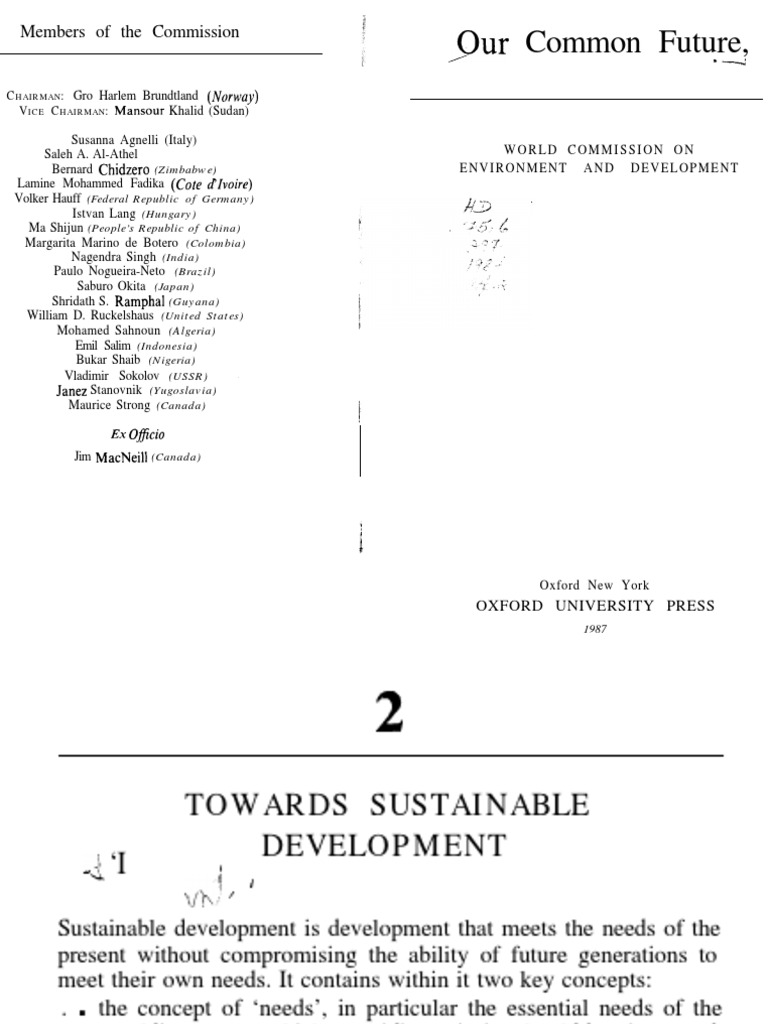 Our Common Future, - A: Members of The Commission | PDF ...