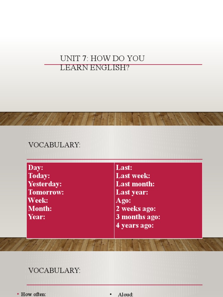 Unit 7 How Do You Learn English Pdf