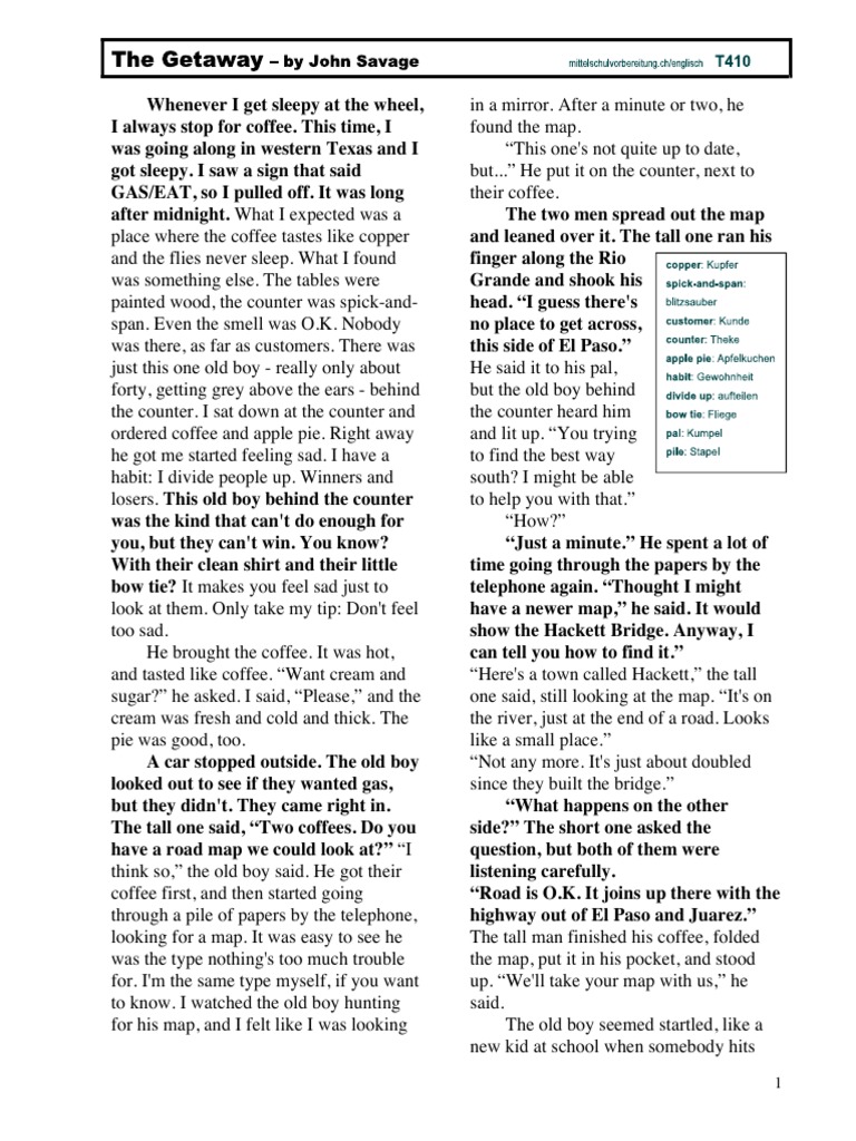 The Getaway | PDF