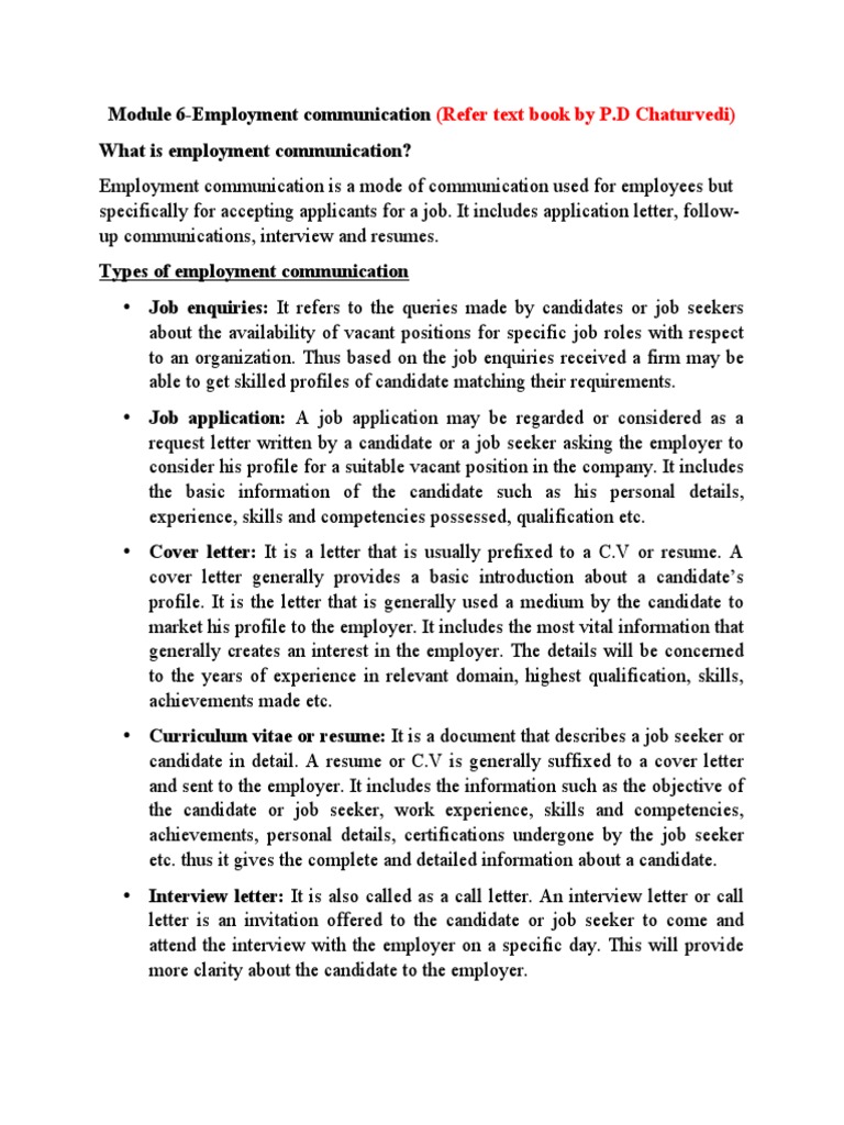 Employment Communication Essentials | PDF | Interview | Résumé