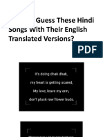 Can You Guess These Hindi Songs With Their English Translated Versions?
