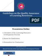 Guidelines On The Quality Assurance of Learning Resources