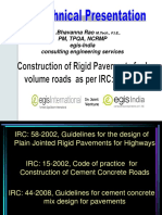 Rigid Pavement Construction as Per Irc Sp 62 2004 Compress